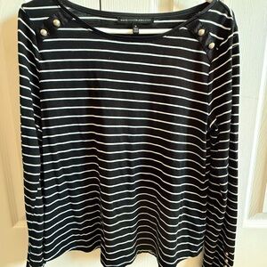 White House Black Market Striped Long Sleeve Tee
